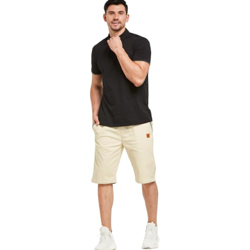 Thumbnail 3 de ZOXOZ Pantalón Corto Hombre Algodón Verano con Cordón y Bolsillos, Caqui L