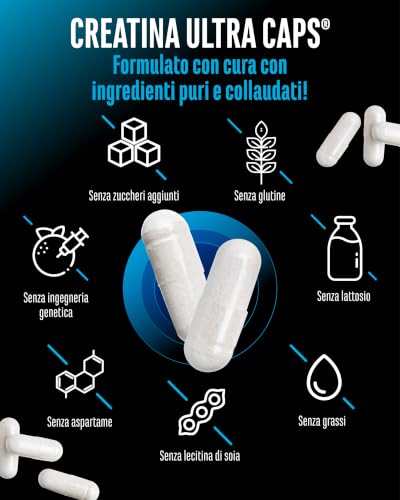 Detalle de GEN GERMAN ELITE NUTRITION Creatine Ultra Caps® - 420 Capsule: creatina monoidrato di alto dosaggio per chi cerca purezza