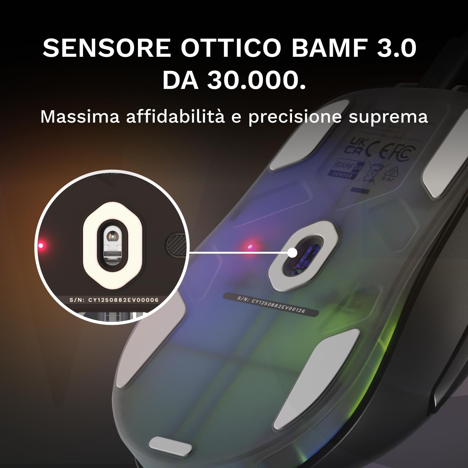 Detalle de GLORIOUS Model D3 mouse gaming 57 g
