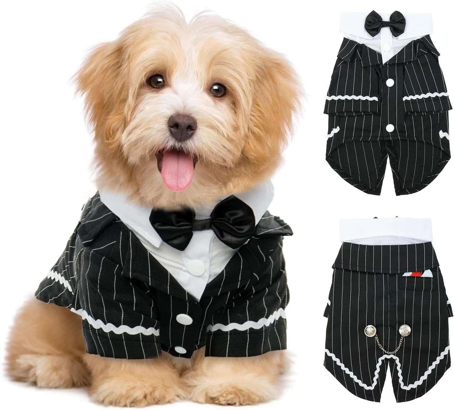 Detalle 2 de QBLEEV Dog Tuxedo Costume, polyester and cotton