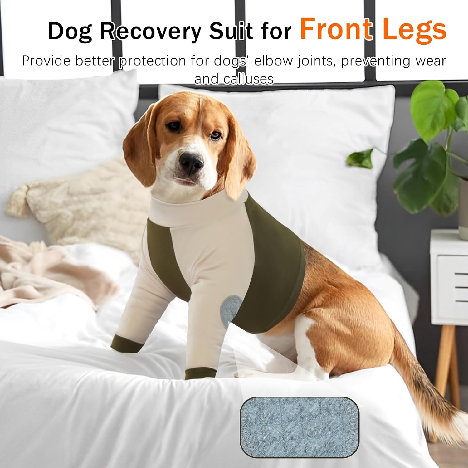 Thumbnail 5 de LeLePet Dog Recovery Suit for Large Dogs (3XL) – Anti-Lick Post-Surgery Wear in Army Green