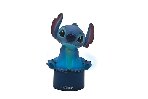 Detalle 2 de LEXIBOOK Disney Stitch: Luz nocturna con altavoz, cambio de color y función de pilas (Azul) NS01D