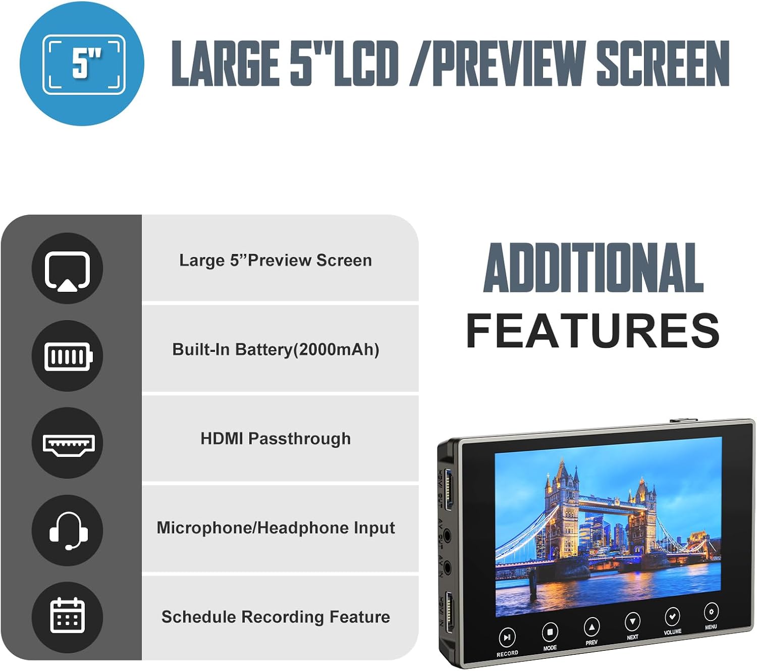 Thumbnail 6 de DigitPro VHS to Digital Converter 3.0 with 5" Screen (VCR/Hi8/Mini DV to MP4, 4K)