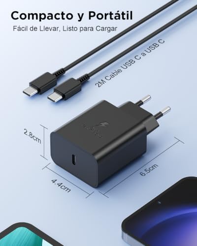 Thumbnail 6 de Cargador USB-C 45W Baileku con cable de 2 m para Samsung y más