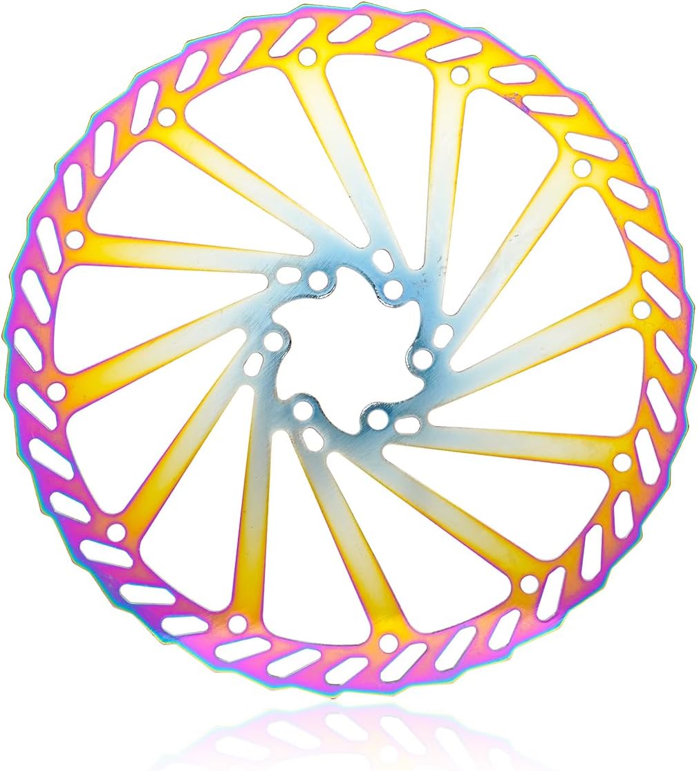 Thumbnail 2 de CNCLOL stainless steel disc brake rotors (160mm, 180mm, 203mm) in blue/gold/rainbow set