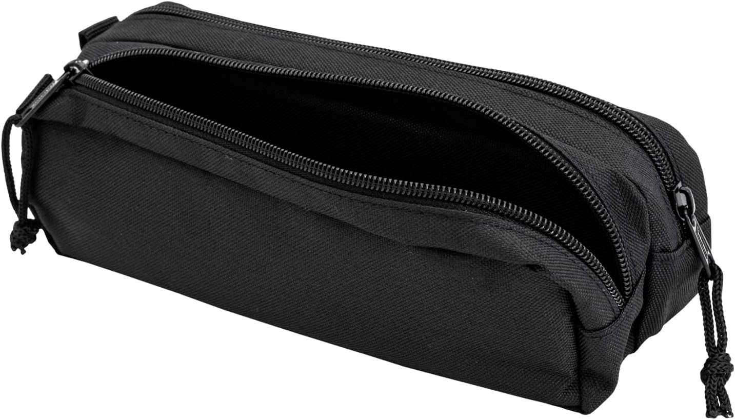 Detalle de Idena 20122 – Trousse noire à 3 compartiments zippés, env. 23 x 9 x 7,5 cm