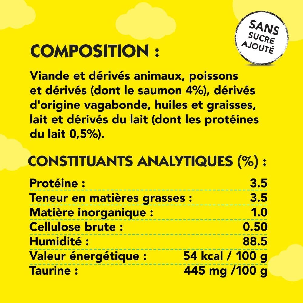 Detalle de Catisfactions Creamy Friandises pour Chat – Saumon, Pack 4 sachets de 10 g (Lot de 11)