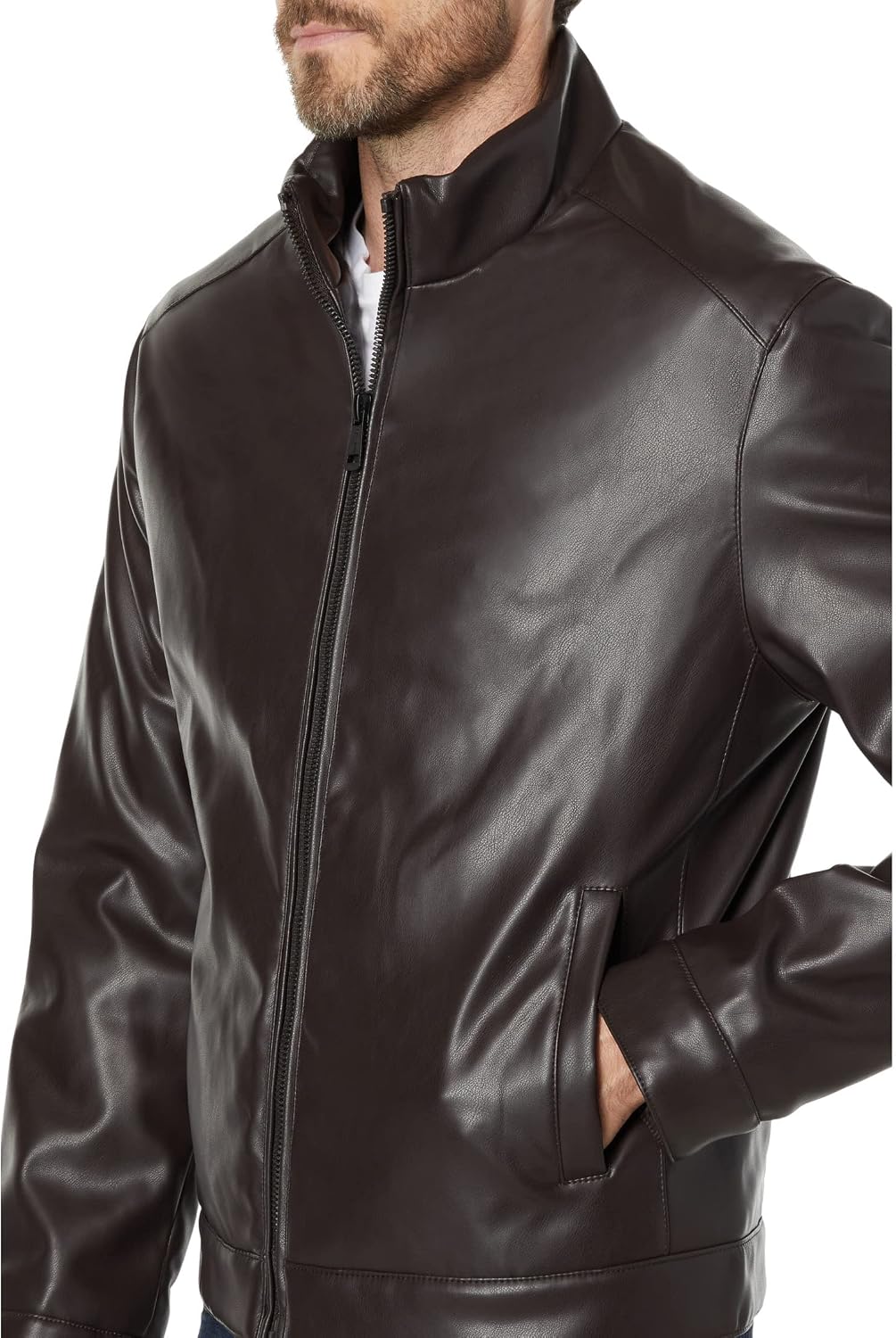Thumbnail 4 de Cole Haan Signature Zip Front Faux Leather Jacket