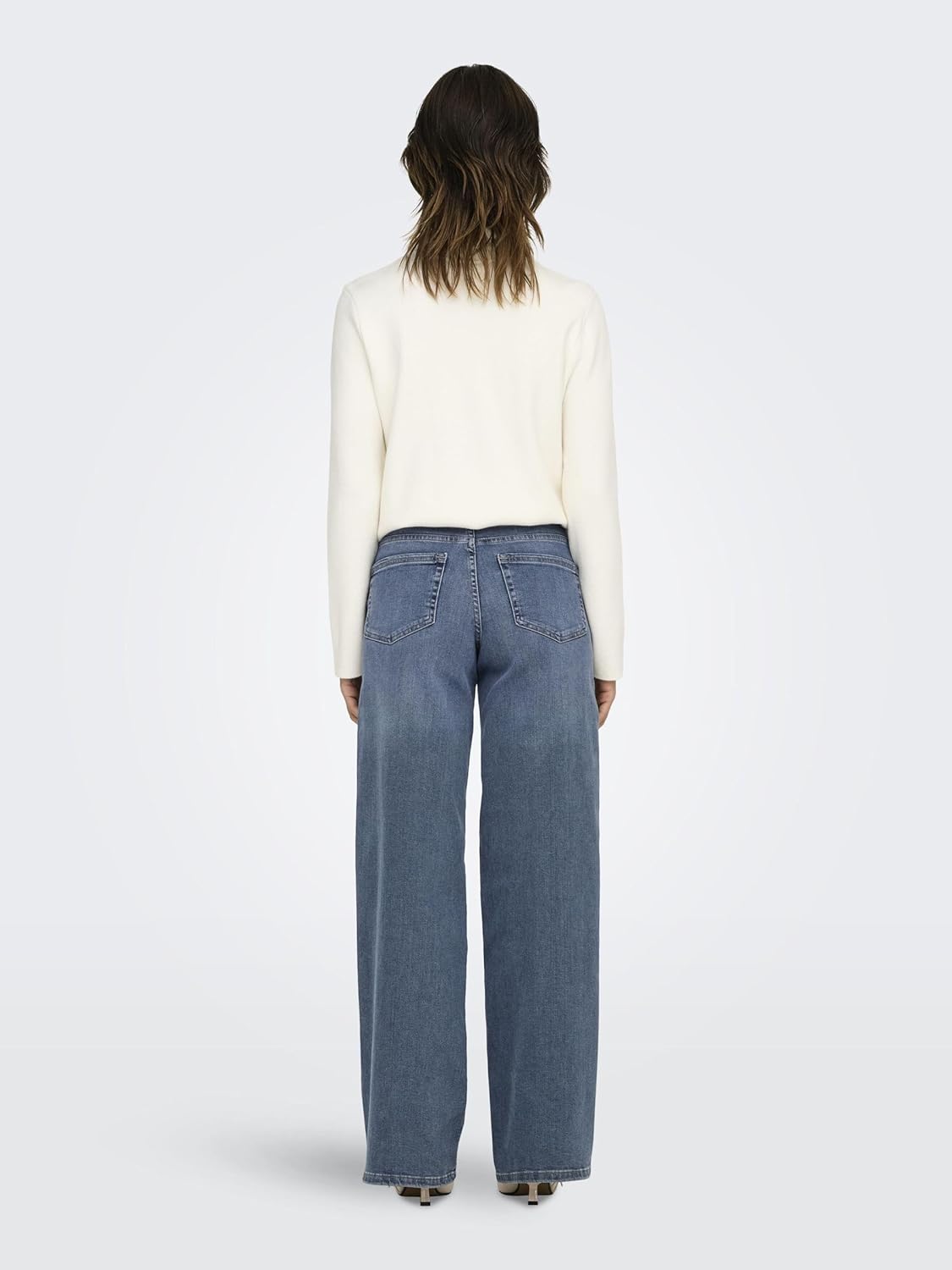 Detalle de ONLY Damen-Jeans mit weitem Bein ONLMADISON – hohe Taille im Wide-Leg-Fit
