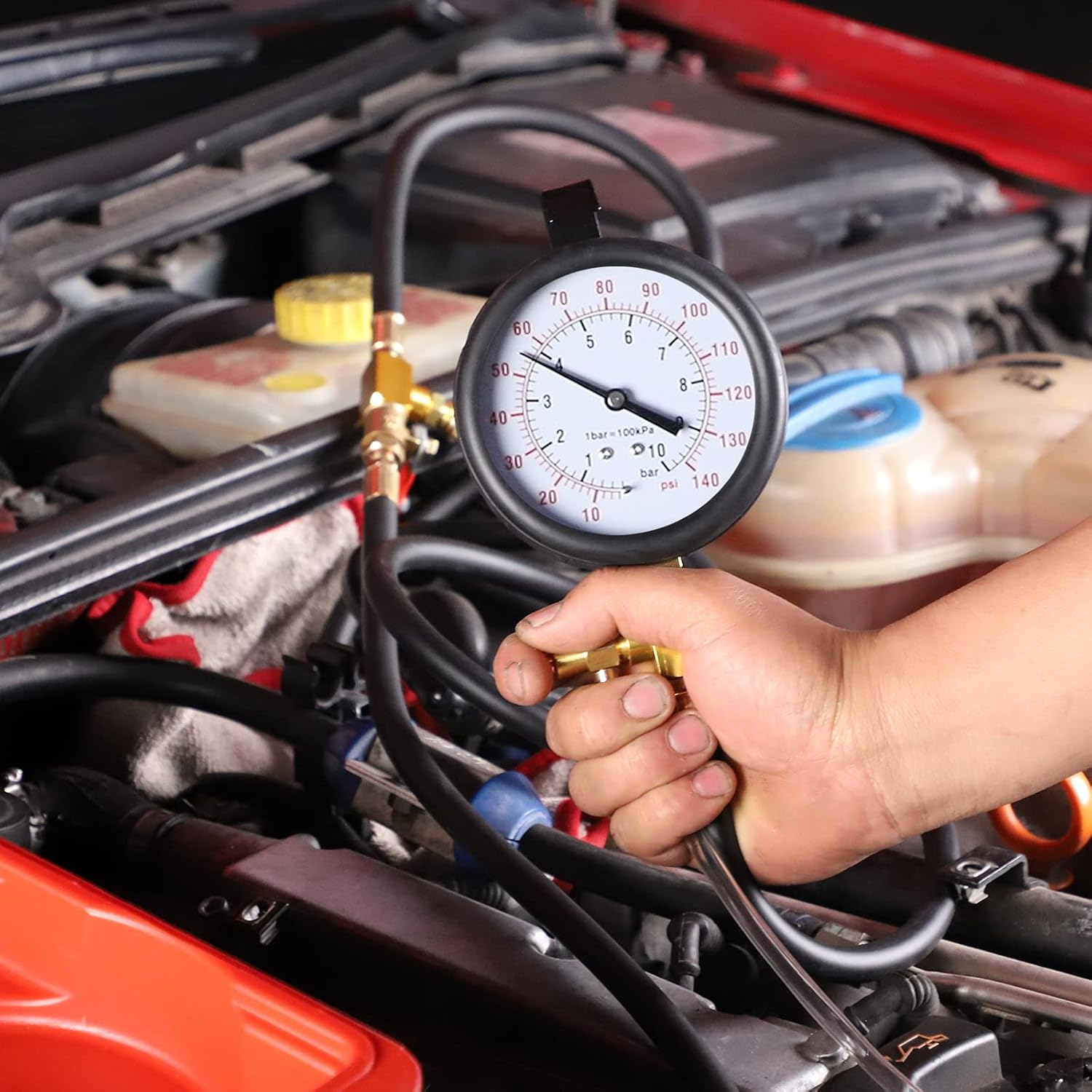 Thumbnail 4 de BETOOLL Pro Fuel Injection Pressure Tester 0-140 PSI ⛽