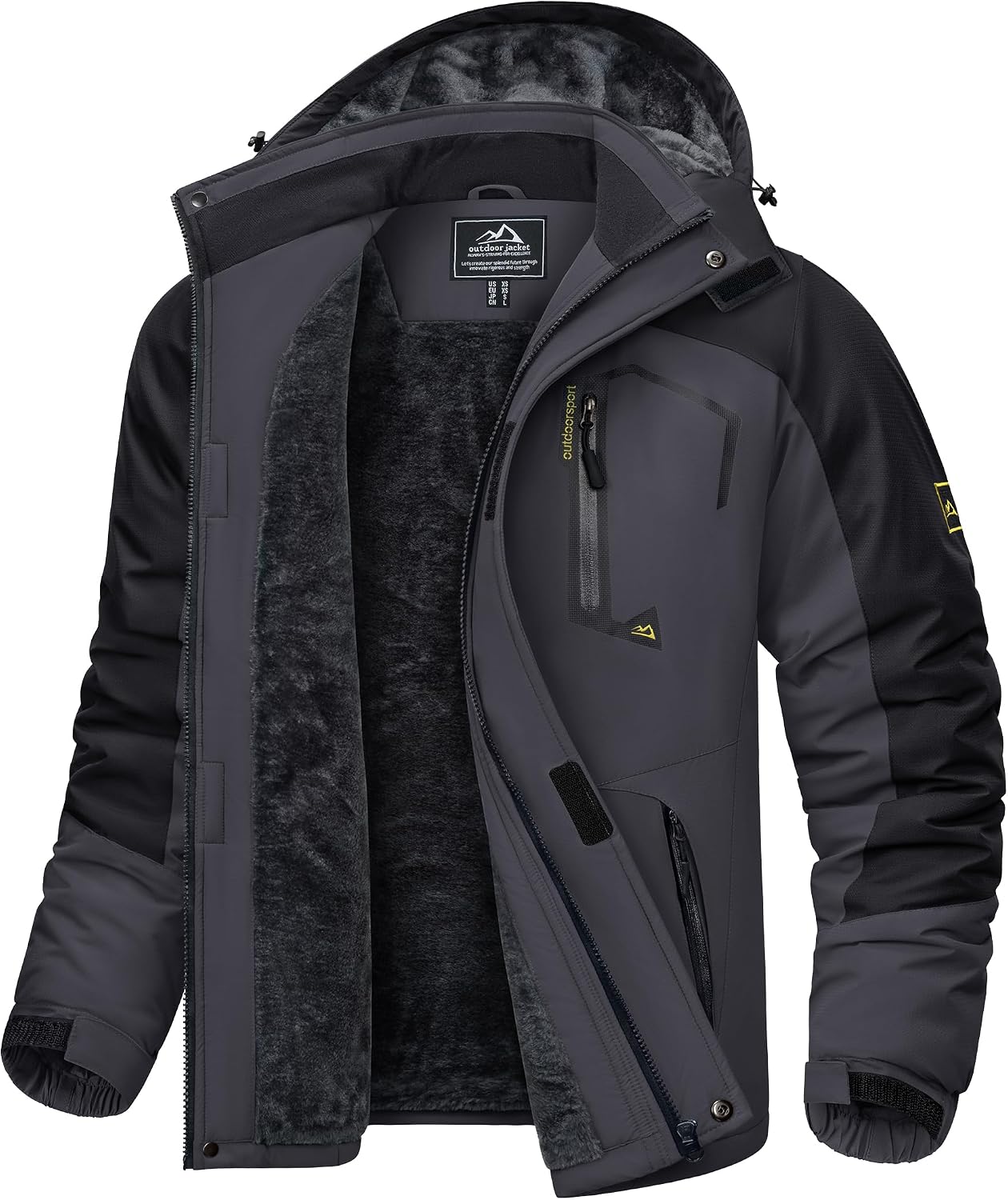 Detalle 2 de KEFITEVD Herren Skijacke wasserdicht, warm, atmungsaktiv