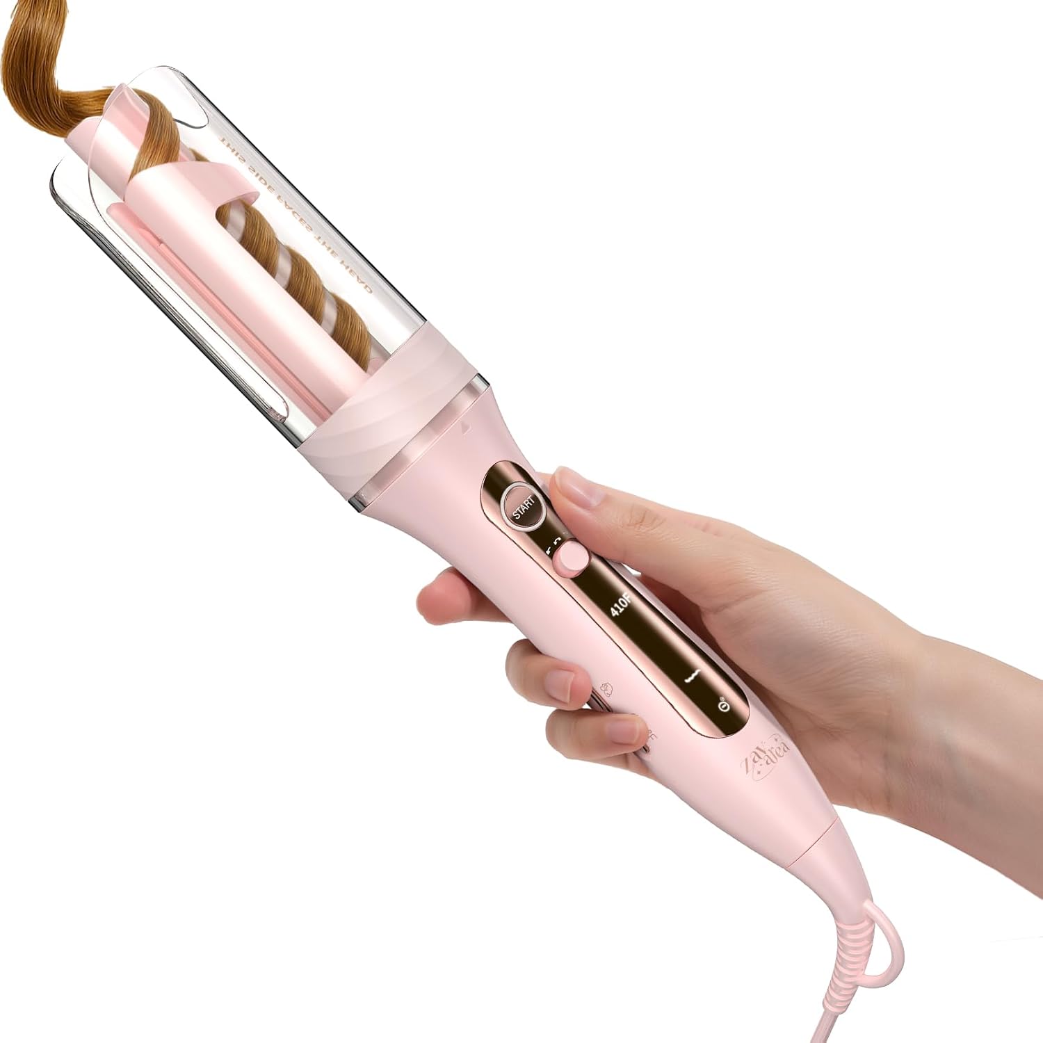 ZAVAREA Automatic Rotating Curling Iron (1 Inch) for Long Hair — Beach Waves & Loose Curls, Dual Voltage
