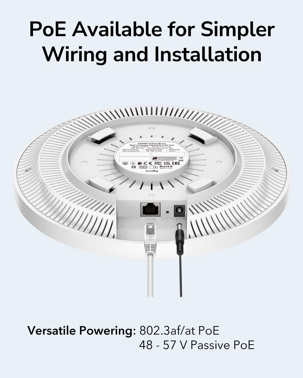 Detalle de Cudy AX3000 AP3000 WiFi 6 2.5G Access Point