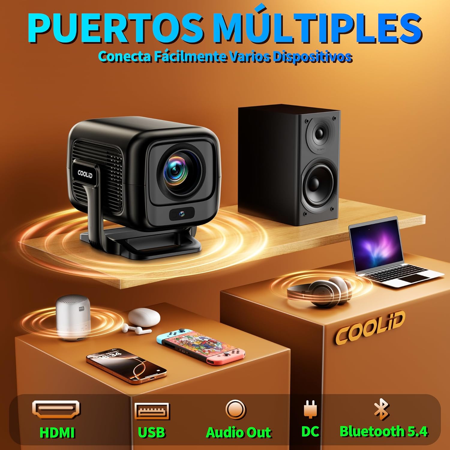 Thumbnail 4 de 📽️ Proyector 1080P Nativo WiFi 6 BT 5.4 Mini Portátil Autofoco