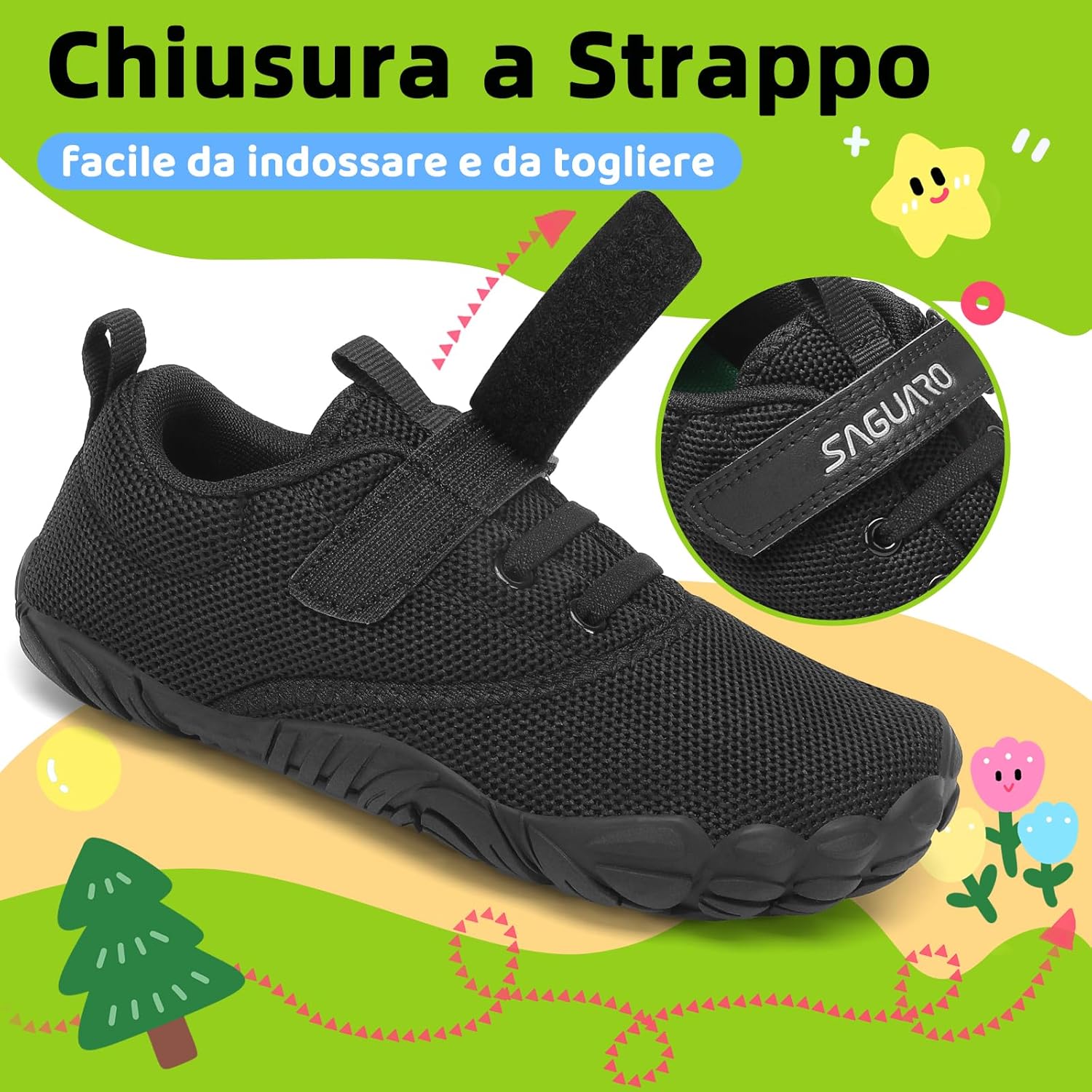 Thumbnail 3 de SAGUARO Bambini Scarpe Barfoot Morbido e Leggero (Taglie 24-36)
