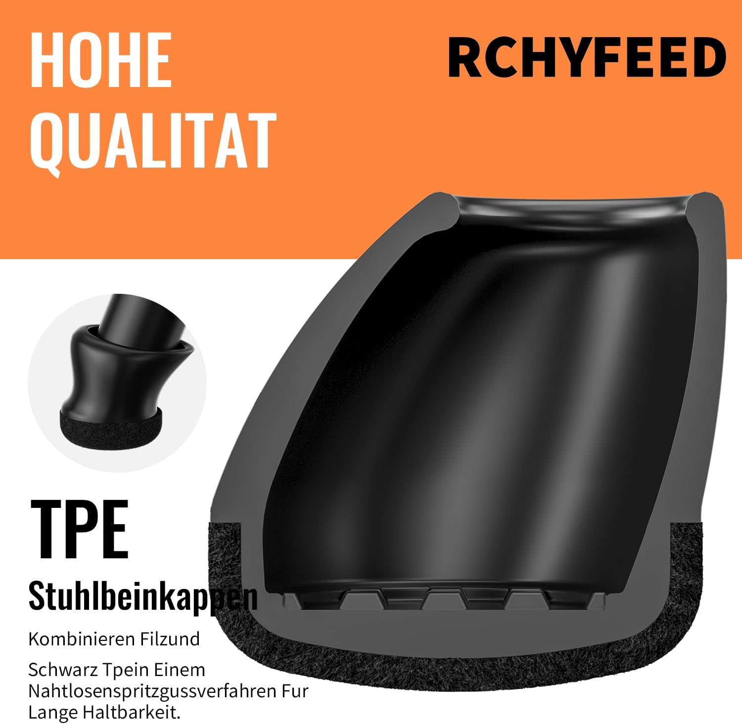 Detalle de RCHYFEED Stuhlbeinkappen 24 Stück für 15°-25°