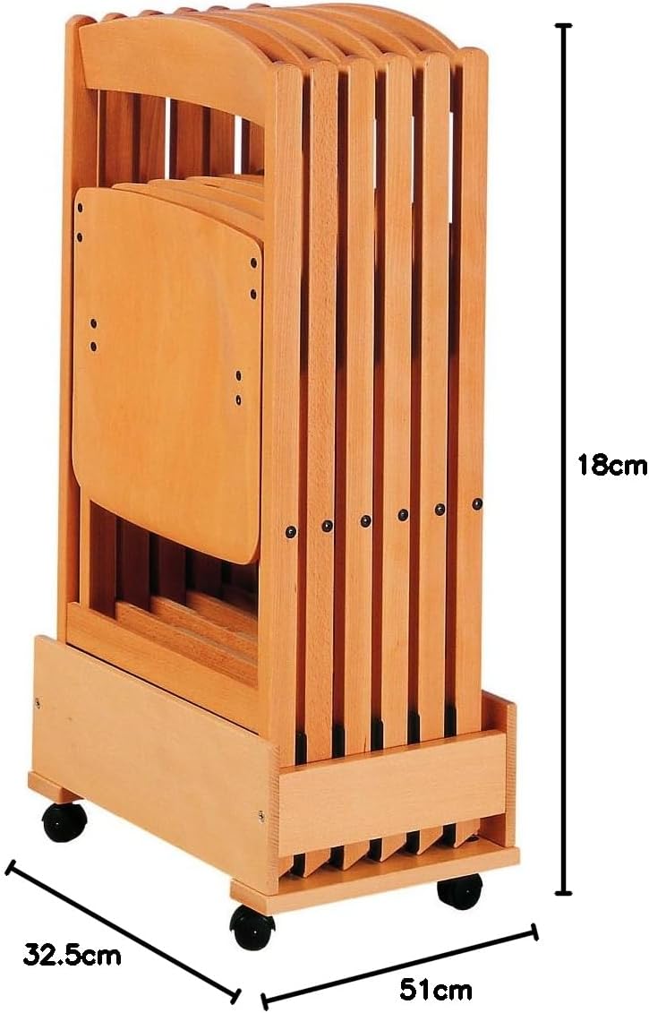 Thumbnail 3 de Foppapedretti Supershuttle Carrello Portasedie Naturale: supporto stabile per 6 sedie Luna