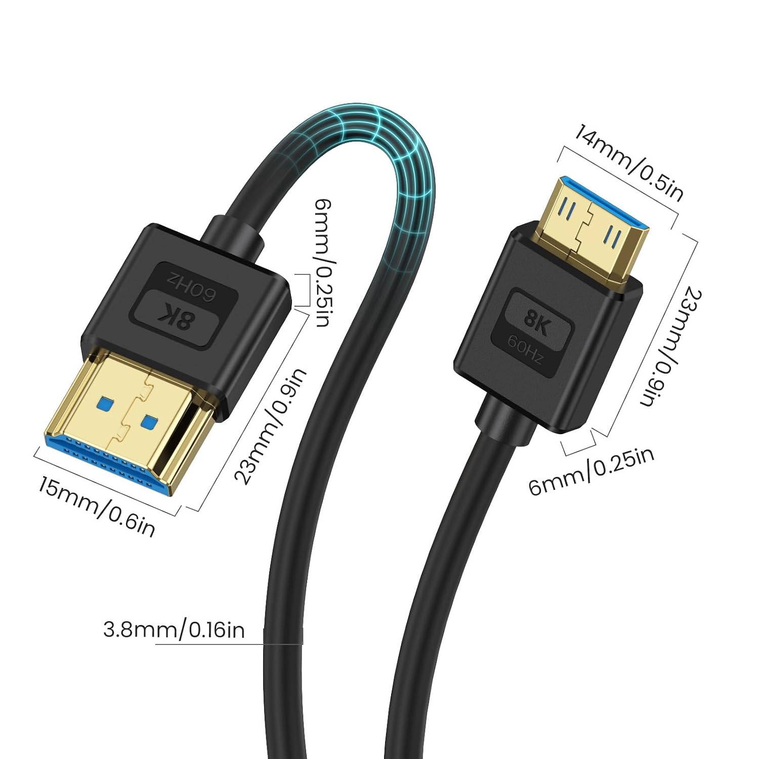 Thumbnail 1 de Maxhood 8K Mini HDMI to HDMI 0.3m cable