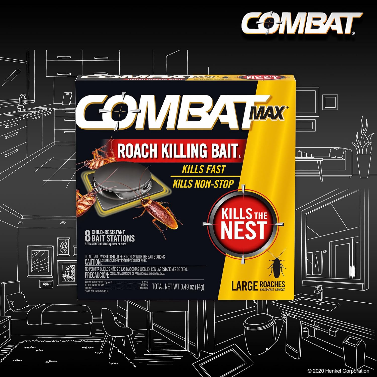 Thumbnail 3 de Combat Max Roach Killing Bait, Large Roaches, 8 Count