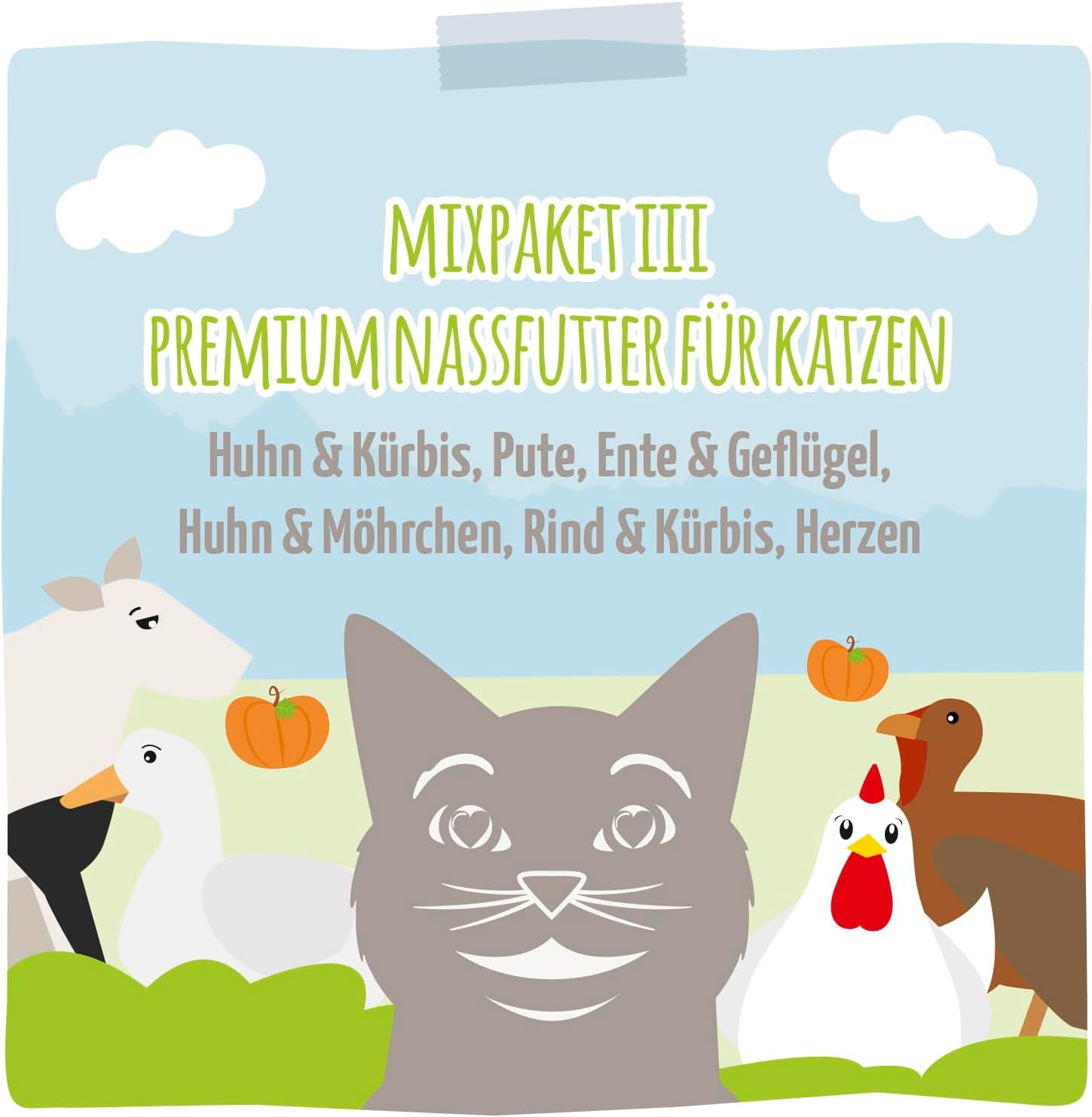 Detalle de MjAMjAM Premium Nassfutter für Katzen – Mixpaket III (6 x 200 g), getreidefrei mit extra viel Fleisch