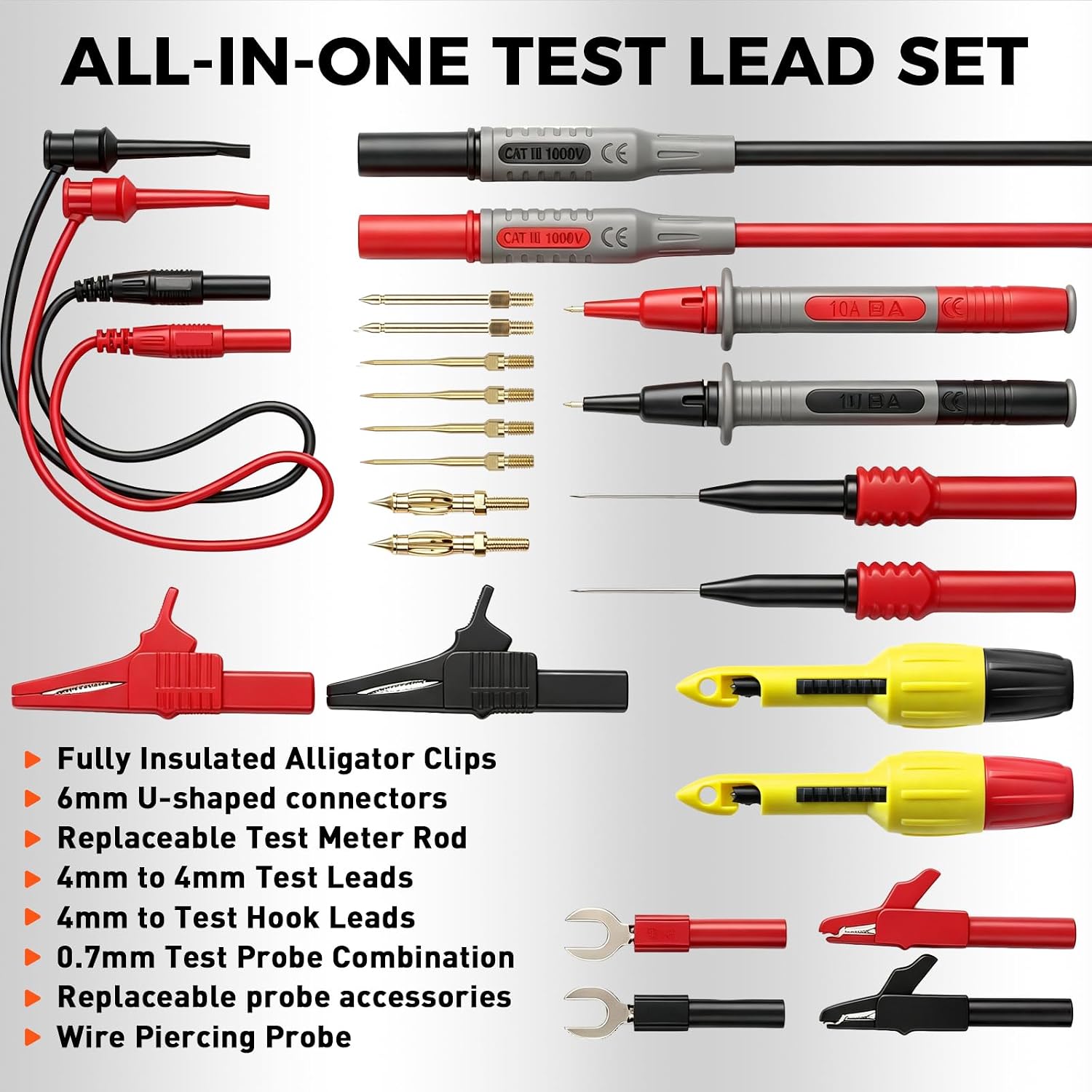 Thumbnail 6 de HORUSDY 29-Piece Multimeter Test Lead Set, CAT III 1000V/CAT IV 600V