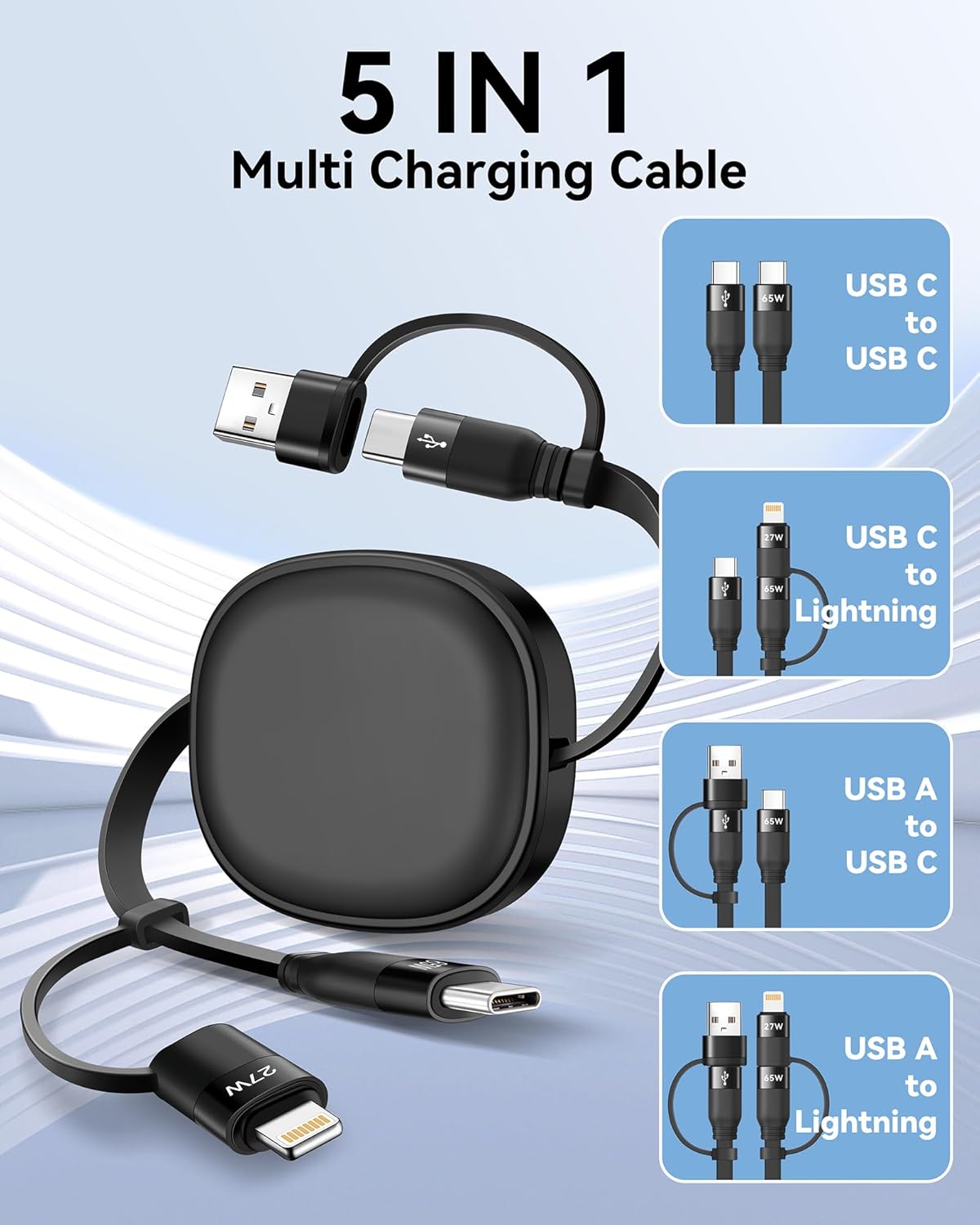 Thumbnail 4 de Multi Charging Cable 60W 5‑in‑1 Retractable