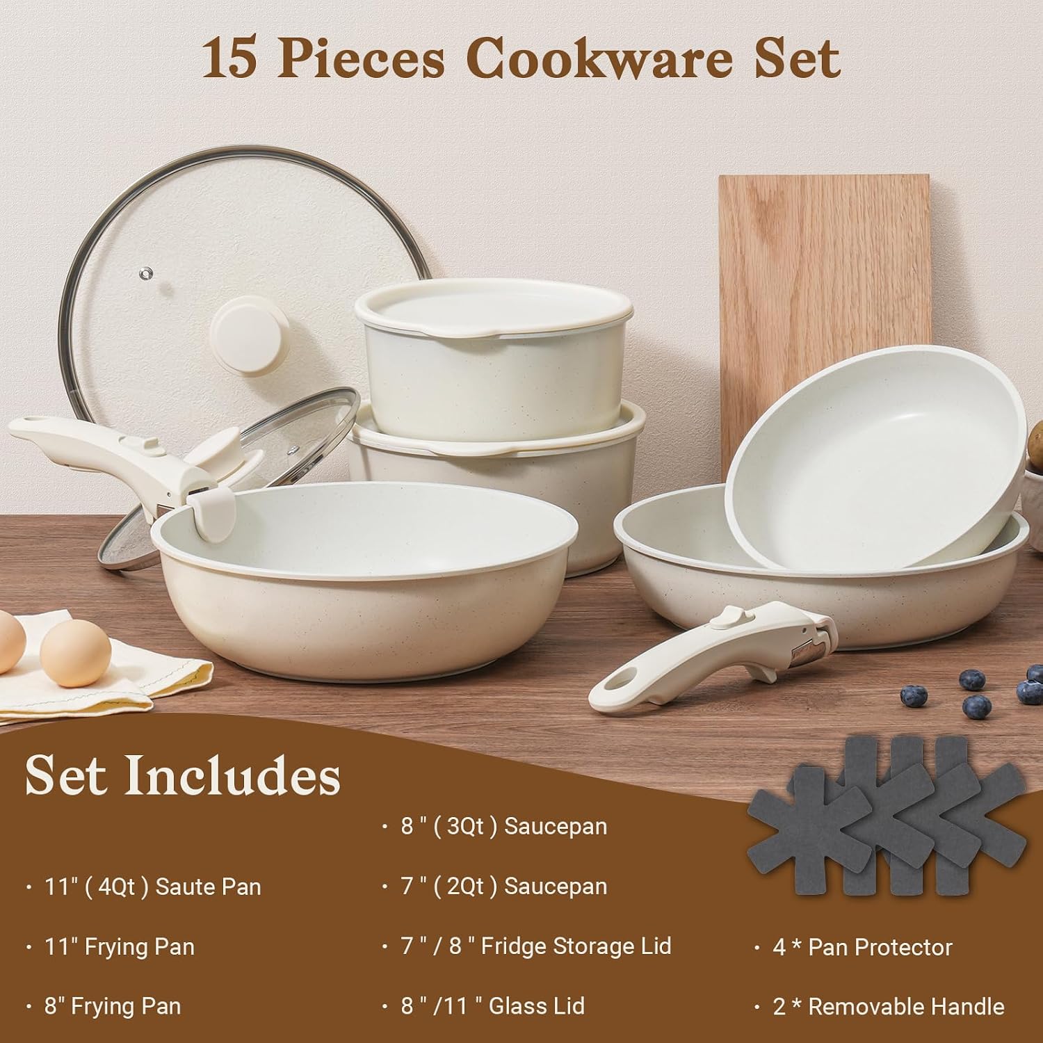 Detalle 2 de SODAY 15-Pc Nonstick Pots Pans Set ⚙