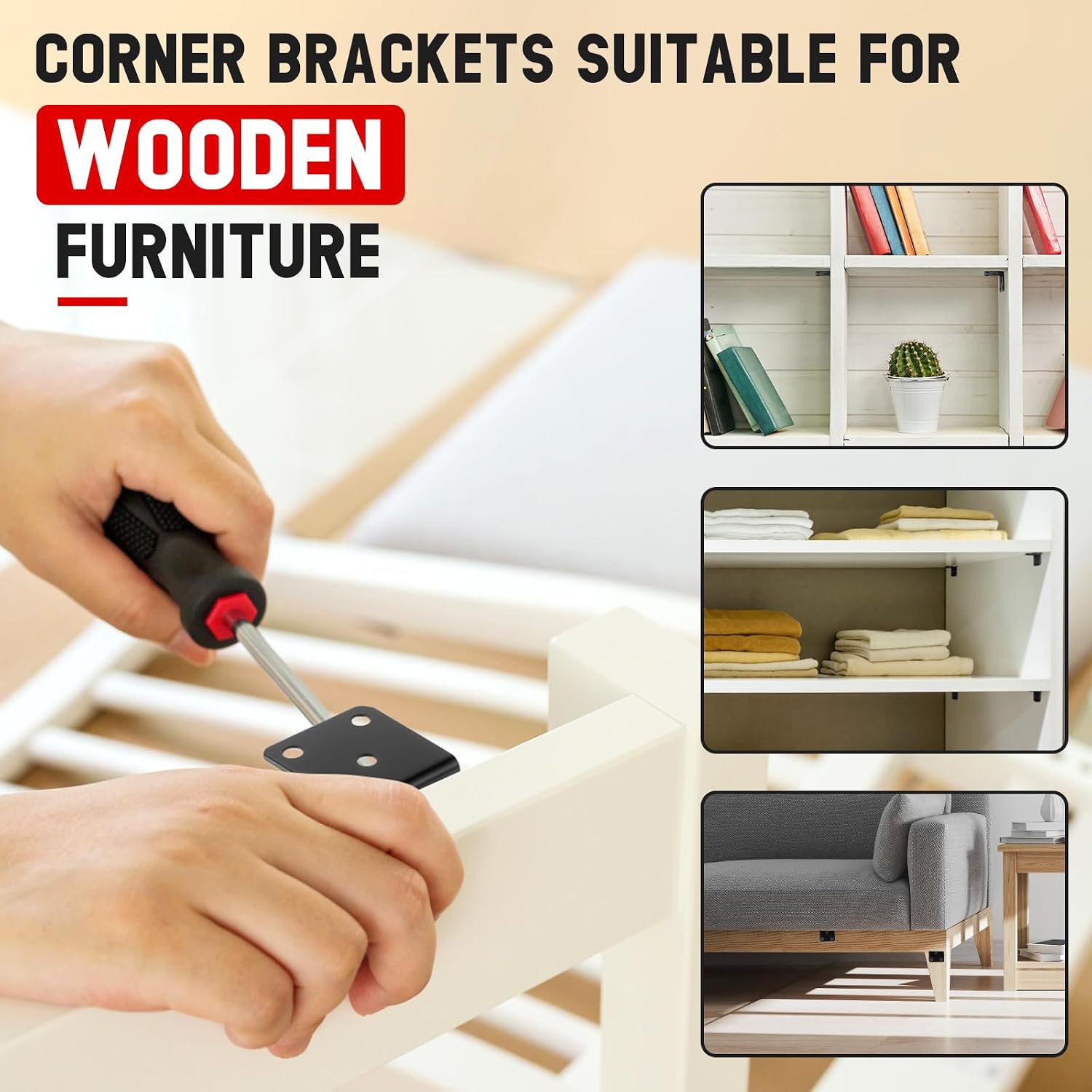 Detalle de 90 degree angle bracket kit 10 pcs 40mm