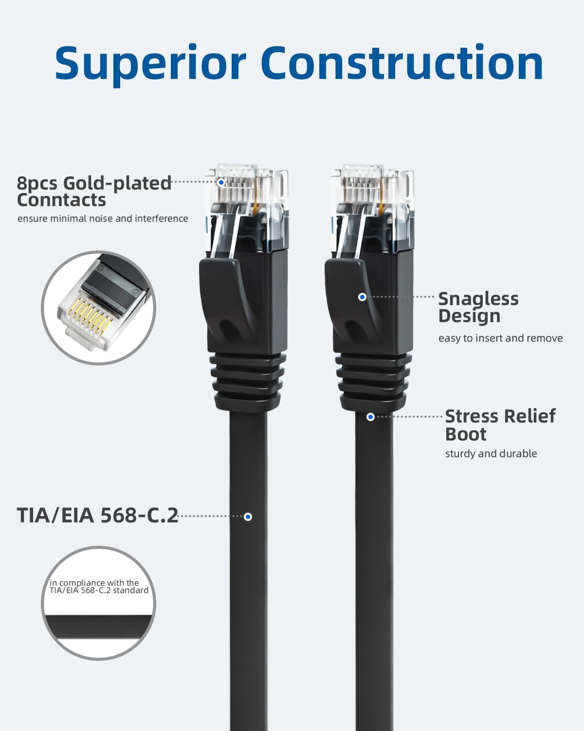 Thumbnail 4 de Yauhody Cat6 STP 0.5m Ethernet cable 12-pack