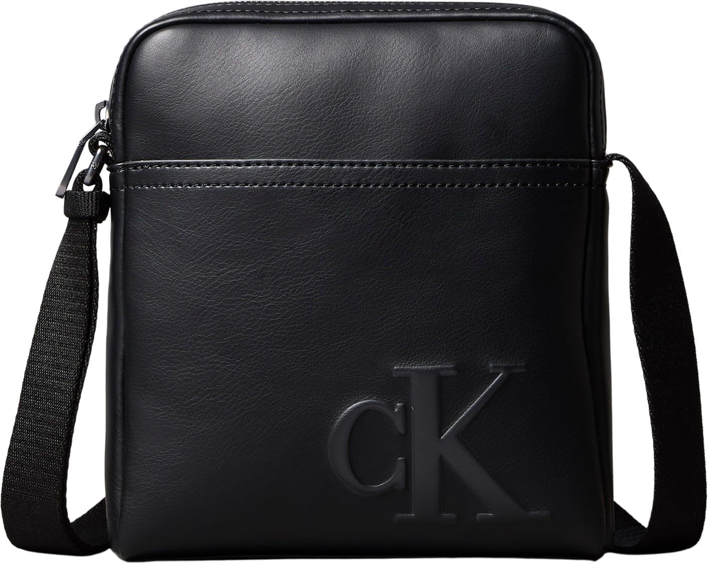 Detalle de Calvin Klein Bold CK Reporter Lv04D3248G – Crossover homme noir à zip