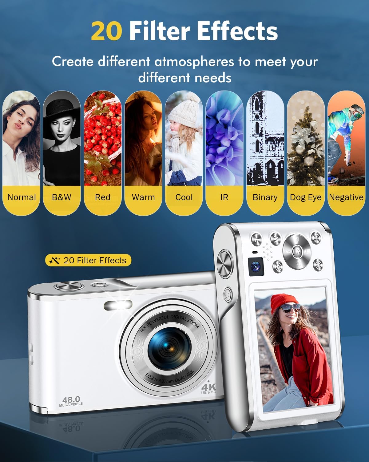 Detalle 2 de Digitalkamera 4K Autofokus mit Dual-Kamera