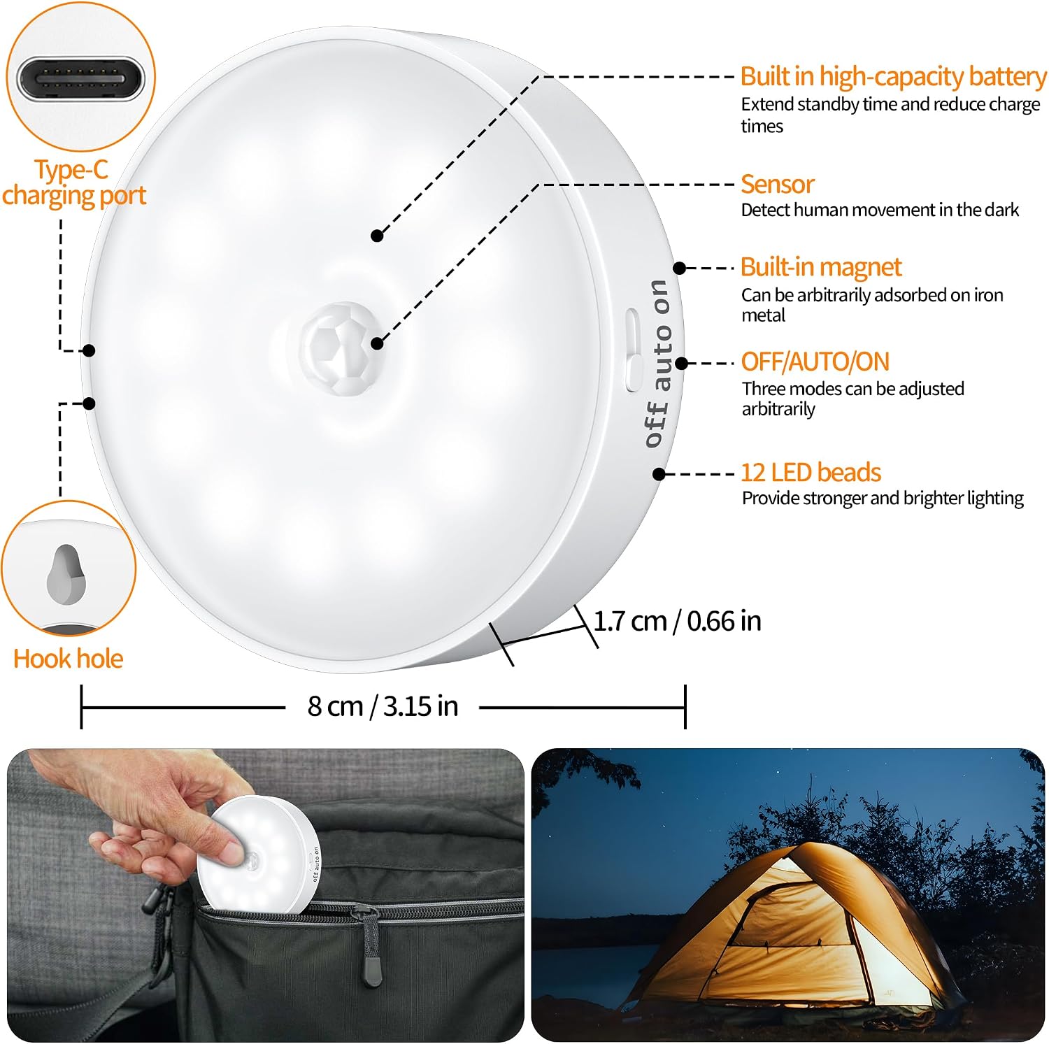 Thumbnail 2 de Daphomeu 6 Pack Motion Sensor Lights