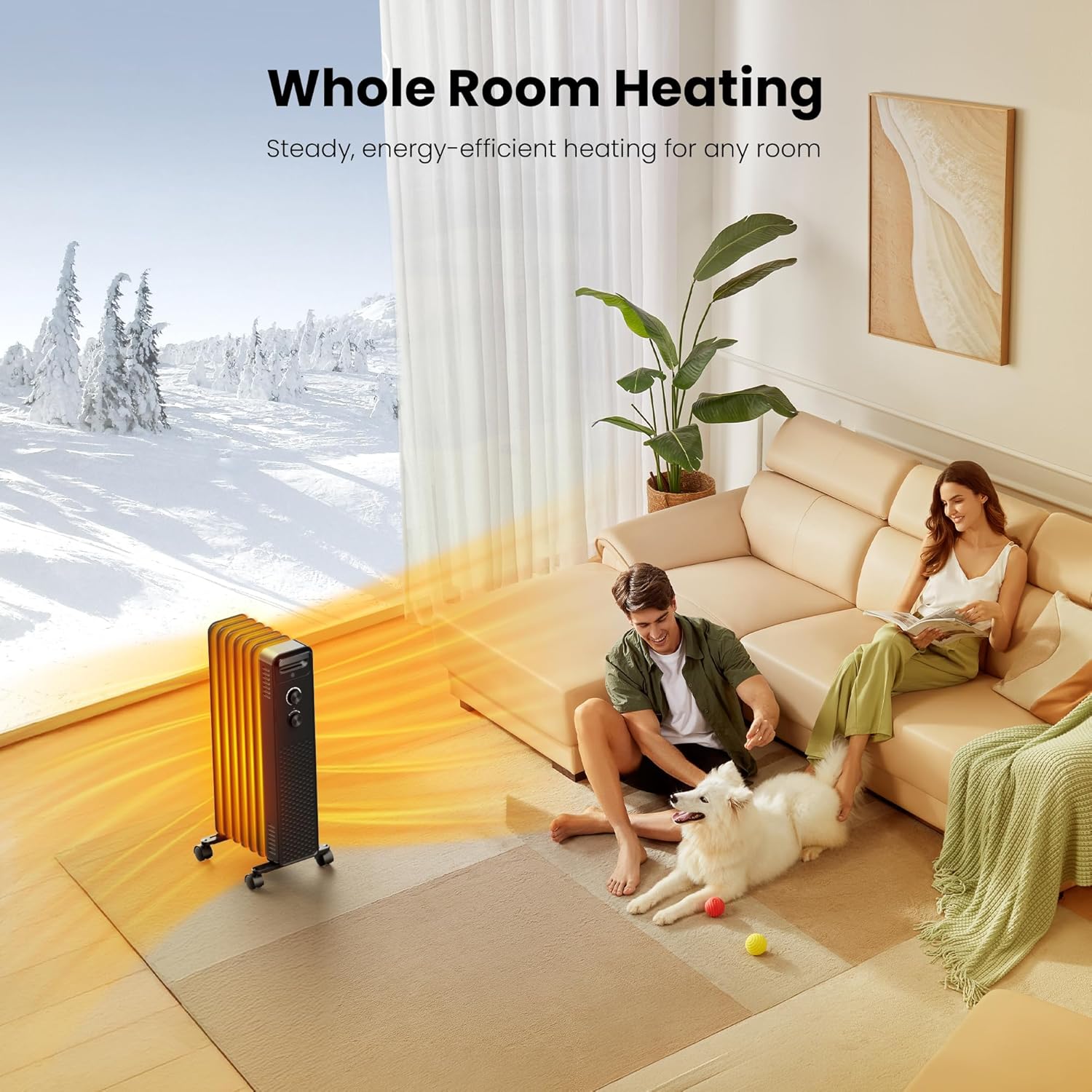 Thumbnail 6 de Portable Electric Radiator Heater 1500W