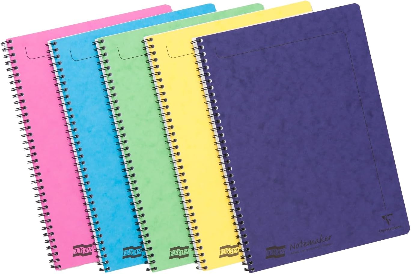 Clairefontaine 3154Z – Lot de 10 cahiers à spirale Notemakers Europe A4 lignées (120 pages détachables)