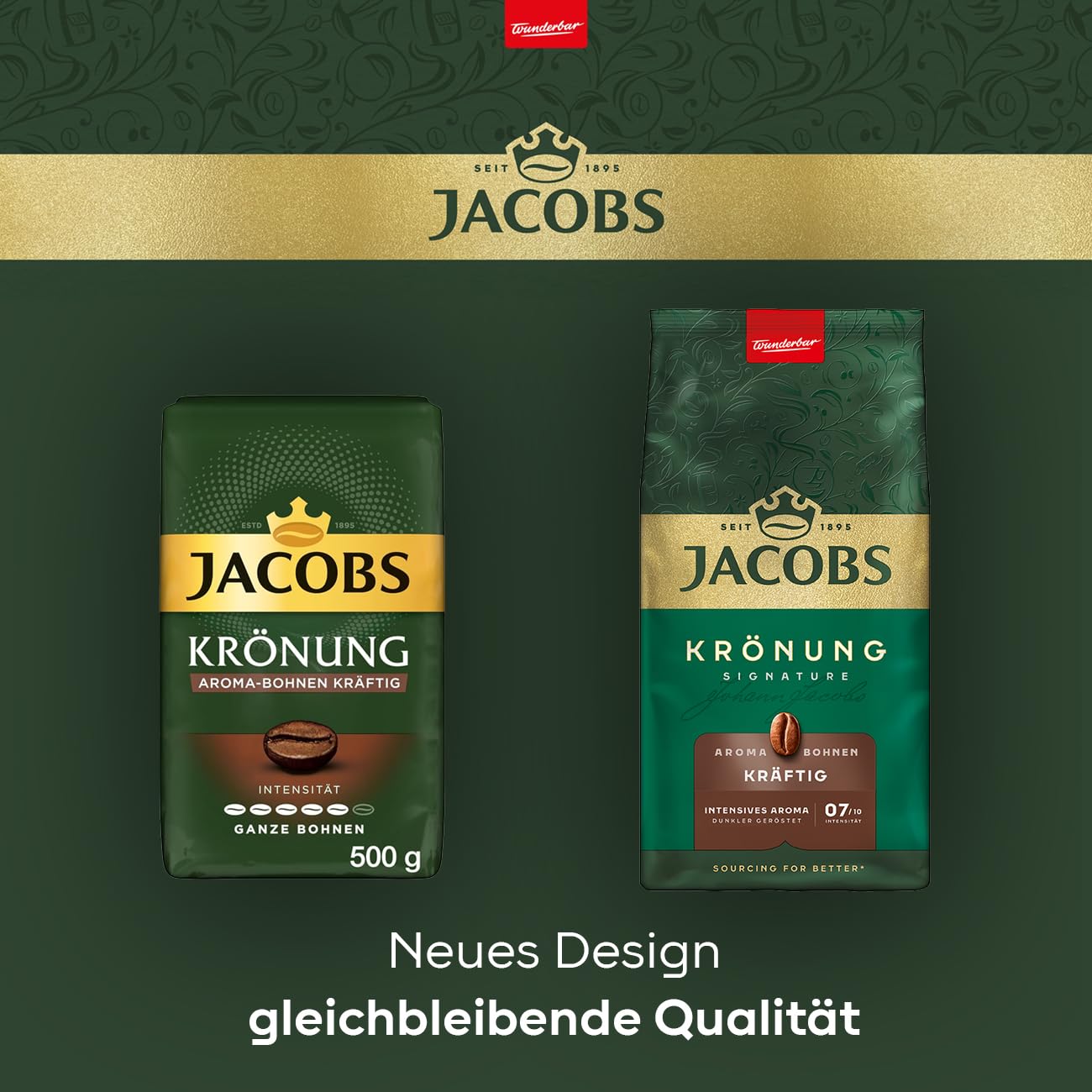 Thumbnail 2 de Jacobs Kaffeebohnen Krönung Kräftig Aroma-Bohnen – intenso Aroma, Haselnuss & Kakao, 500 g