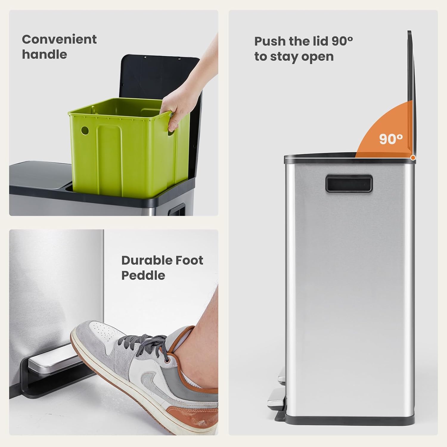 Detalle 1 de NEWBULIG Kitchen Trash Can, 16 Gallon