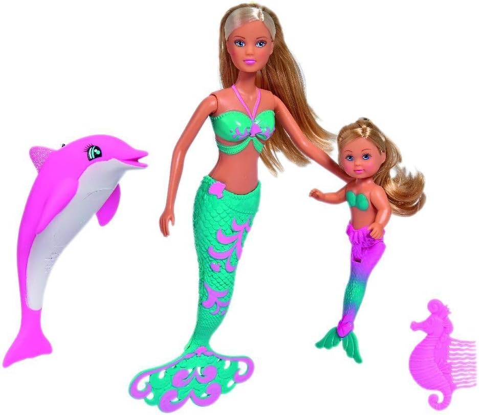 Thumbnail 5 de Simba Steffi Love Sirène et Amis + Evi – Poupées sirènes (Steffi 29 cm et Evi 12 cm) + dauphin, dès 3 ans