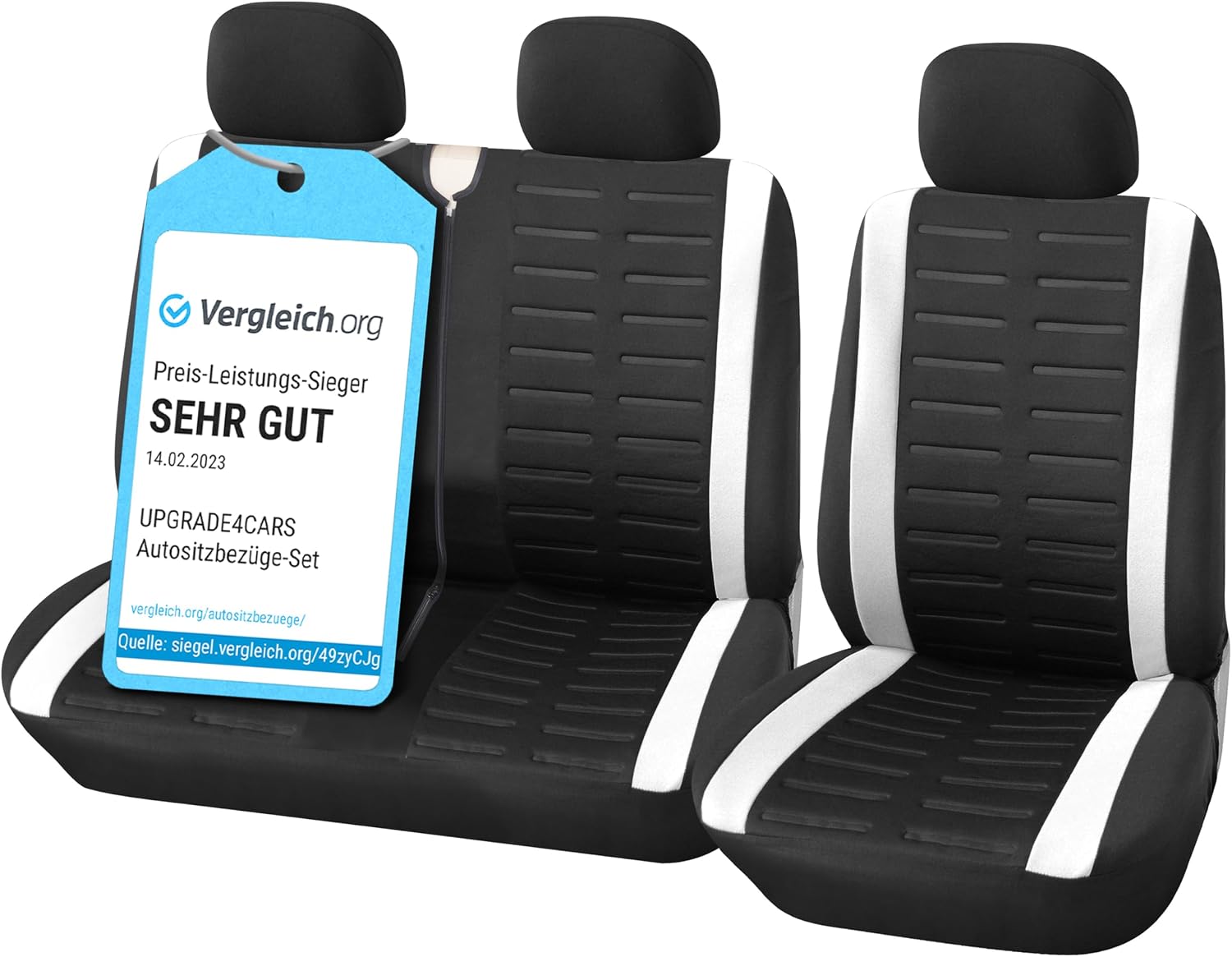Upgrade4cars Housses de Siège de Voiture Universelles – Noir et Blanc, Pack 5