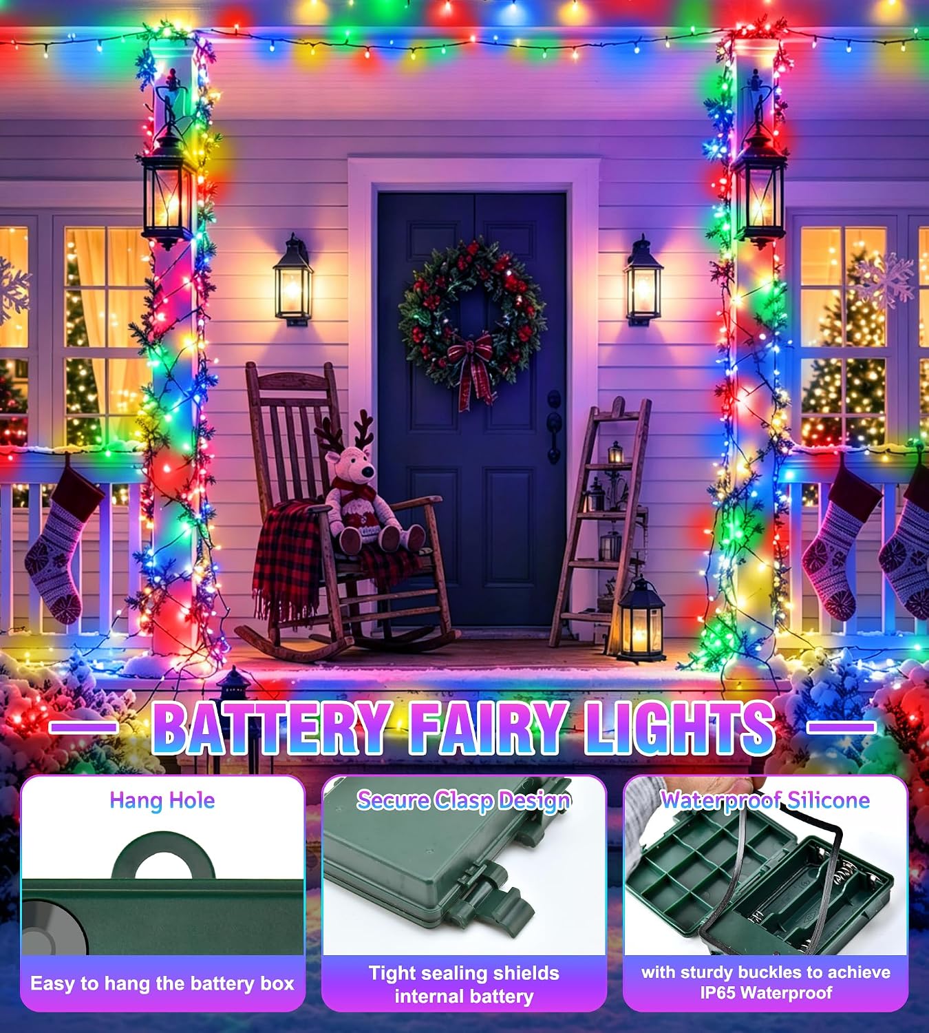 Detalle 2 de Memusour 6Mm-2ML Battery-Operated Christmas Fairy Lights, 120 Multicolor LEDs