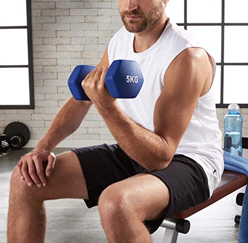 Thumbnail 7 de Amazon Basics Neoprene Dumbbell Pair, 10kg (5kg x 2), Blue