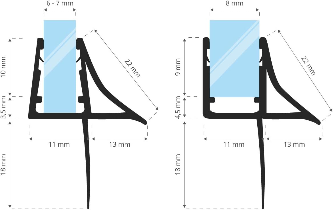 Thumbnail 1 de STEIGNER Joint d'étanchéité pour paroi verre 80 cm