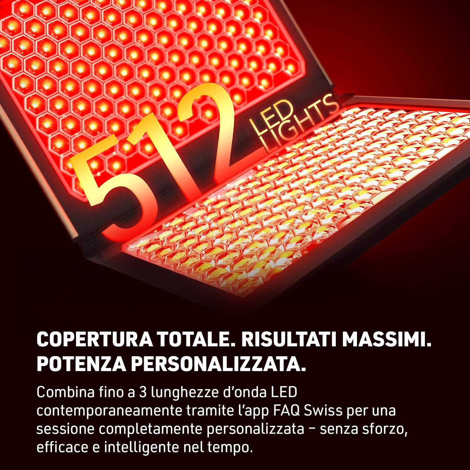 Thumbnail 2 de FAQ Pannello LED Dual: lampada multicolore con infrarosso vicino e 512 LED per routine relax e skincare