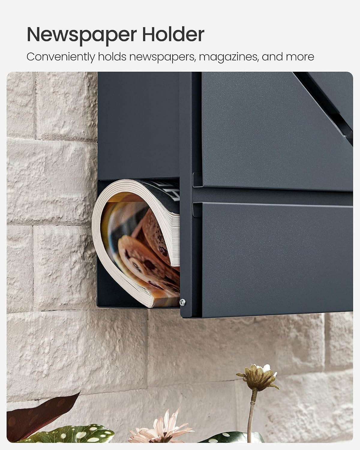 Thumbnail 6 de SONGMICS POSTER GMB054G01 Wall-Mounted Letterbox with Lock and Newspaper Holder
