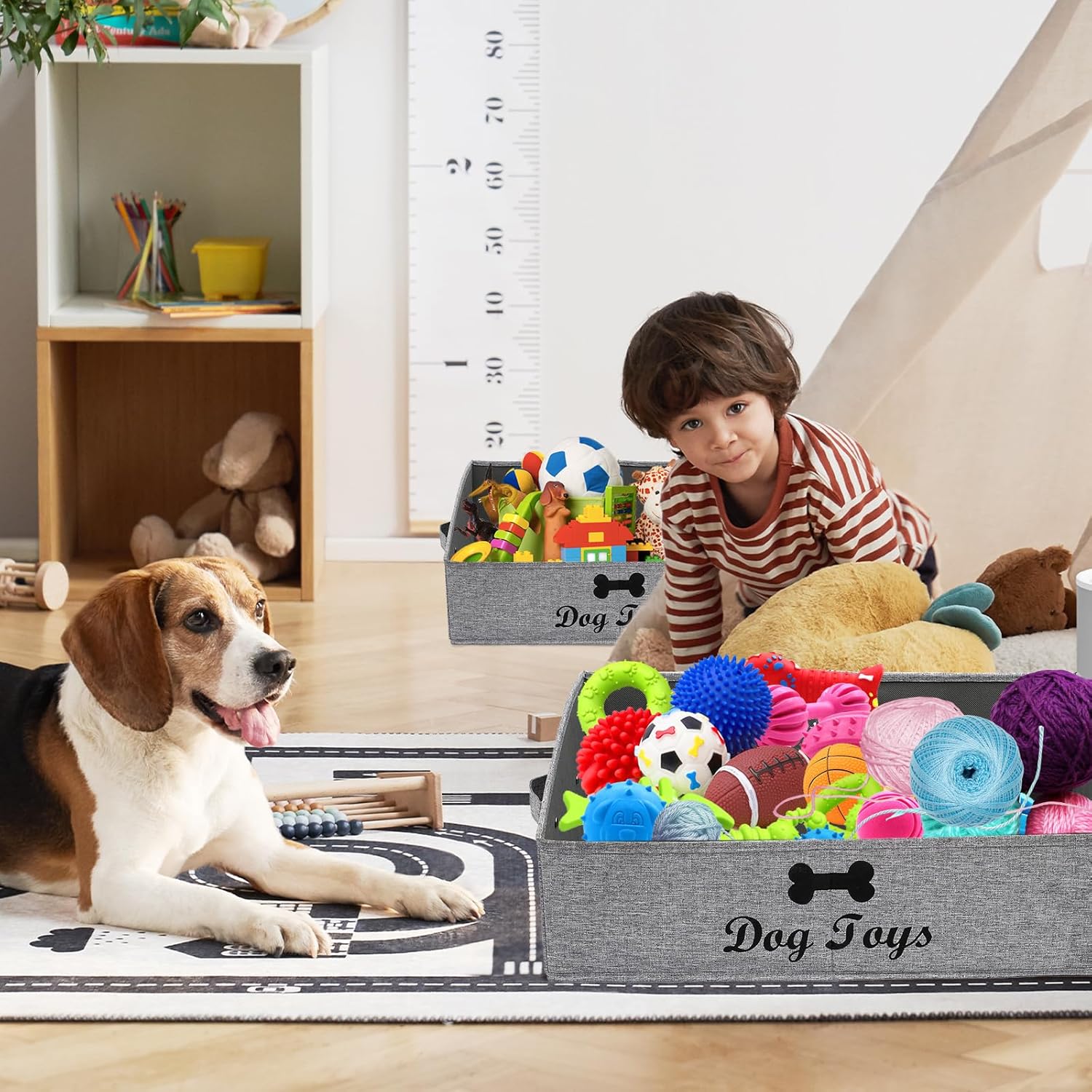 Thumbnail 6 de Geyecete Large Dog Toy Bin 2-Pack