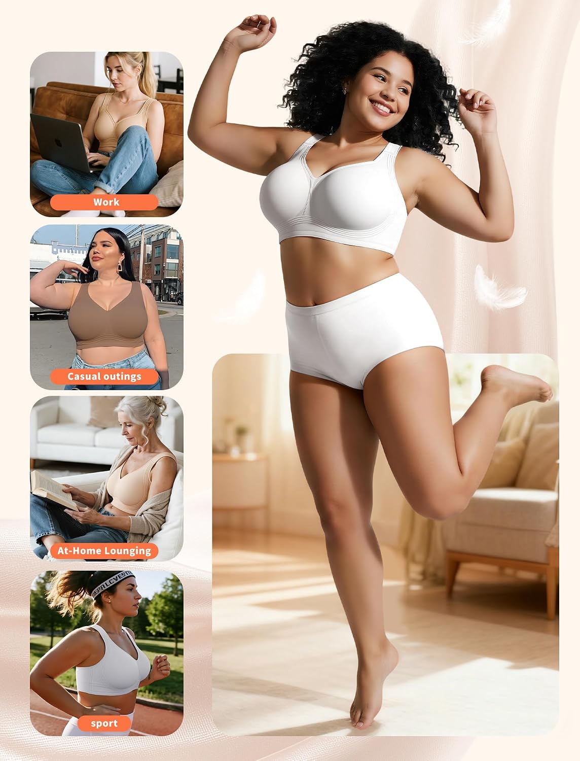 Thumbnail 5 de PoseFree Jelly Wireless Bra for Women, Full Coverage with Adjustable Support