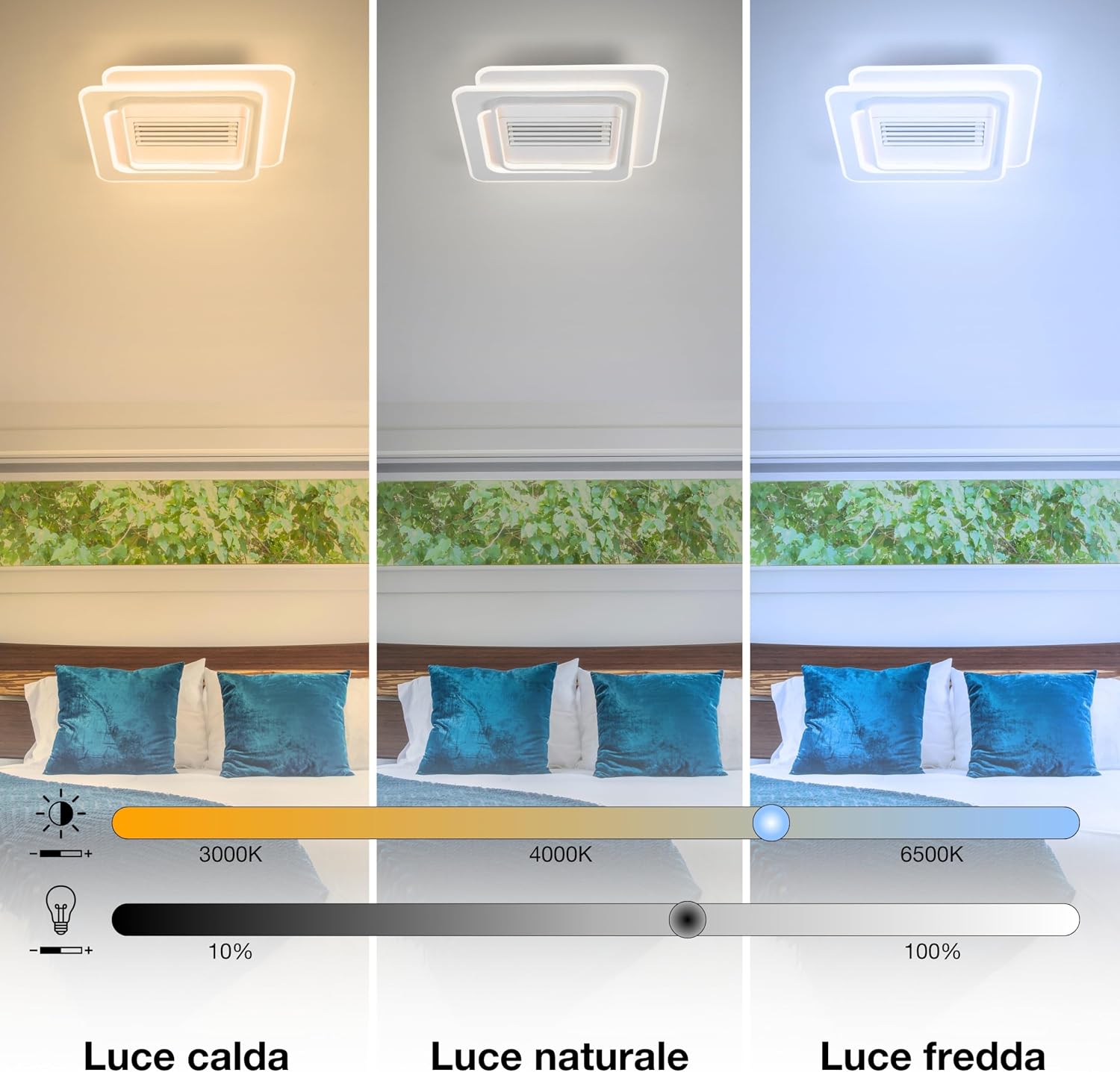 Thumbnail 4 de OSRAM Ceiling Fan Grill Square 55W CCT White: Illuminazione a soffitto con controllo colore e luce regolabile
