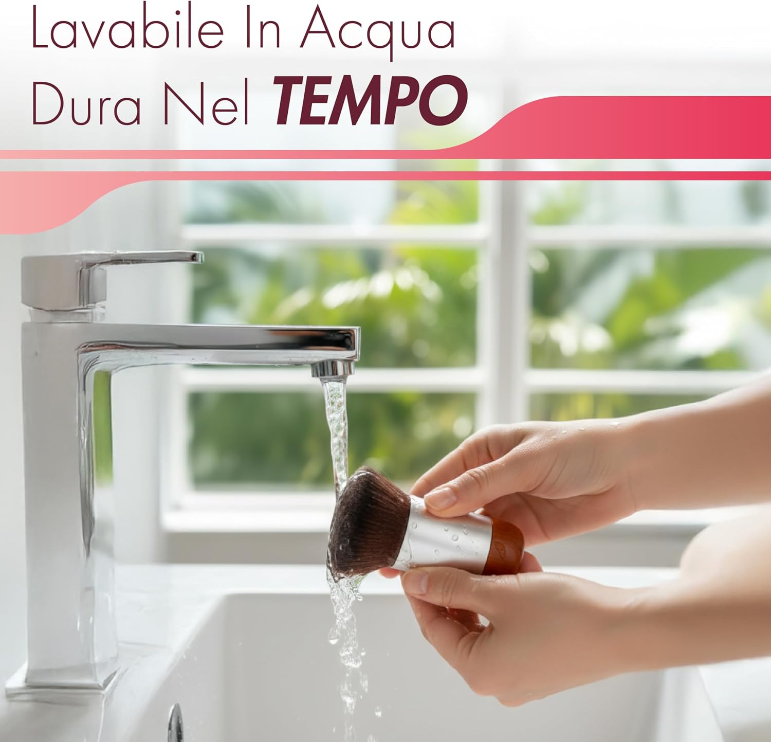 Detalle de Pennello Fondotinta Kabuki Professionale: applicazione uniforme e finitura naturale