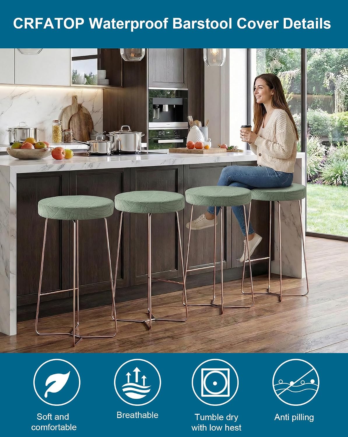 Thumbnail 6 de CRFATOP Bar Stool Covers, Medium