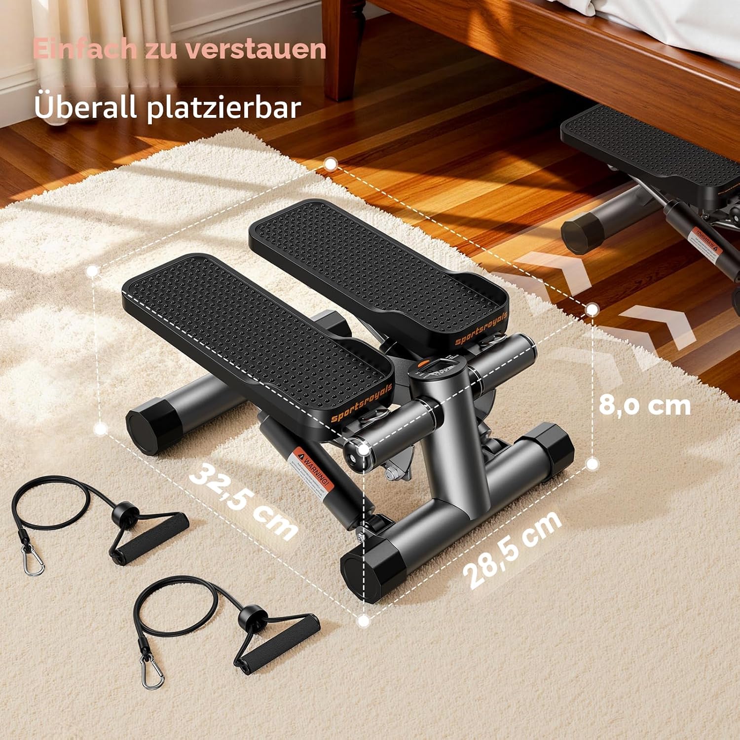 Detalle 2 de Sportsroyals Exercise Stair Stepper für Zuhause – kompakter Ganzkörper-Workout-Booster
