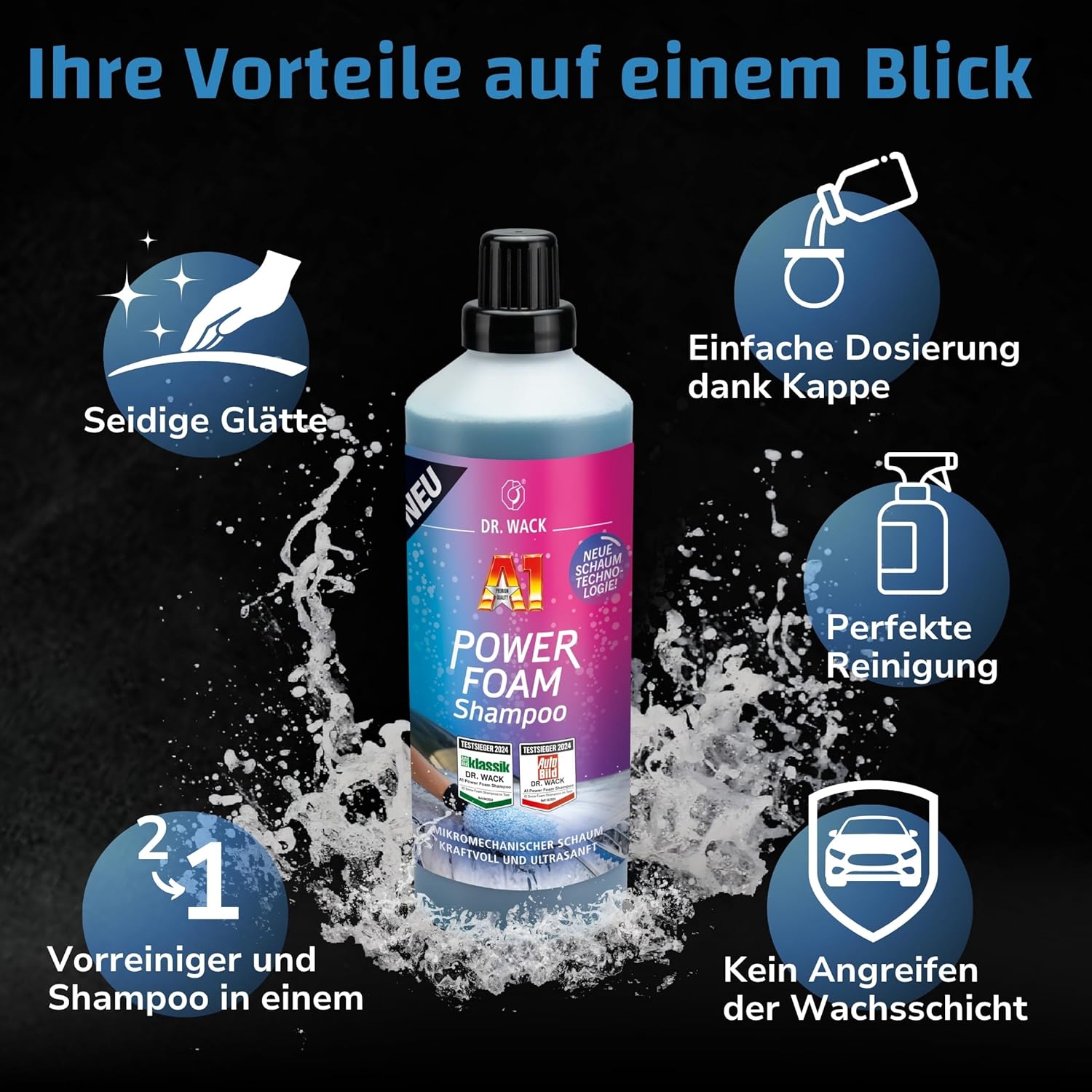 Thumbnail 5 de DR. WACK A1 Power Foam Shampoo 1 Liter – Autowäsche mit 2-in-1 Vorreinigung und Pflege